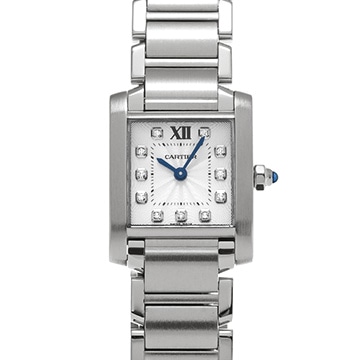 カルティエ タンク フランセーズ SM WE110006 シルバー/ダイヤモンド レディース 時計 【中古】【wristwatch】