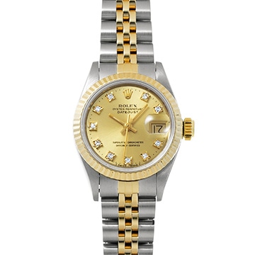 ロレックス デイトジャスト 26 69173G シャンパン/ダイヤモンド レディース 時計 【中古】【wristwatch】