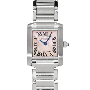 カルティエ タンクフランセーズ SM　 W51028Q3 ピンクシェル レディース 時計 【中古】【wristwatch】