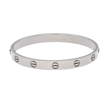 カルティエ ラブブレスレット #17 シルバー K18ホワイトゴールド WG レディース ジュエリー 【中古】【jewelry】