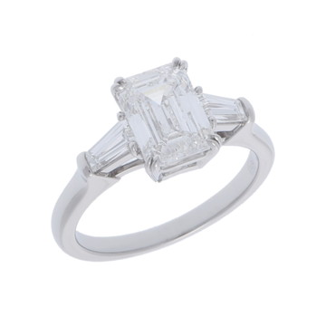 ハリー ウィンストン エメラルドカット クラシック リング 1.75ct シルバー RGDPEC010TB-040 Pt950プラチナ レディース ジュエリー 【中古】【jewelry】