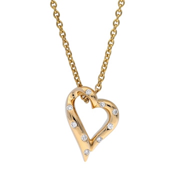 ブシュロン ハートモチーフ ネックレス　9PD イエロー K18イエローゴールド YG レディース ジュエリー 【中古】【jewelry】