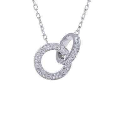 カルティエ ラブサークル ネックレス パヴェ シルバー K18ホワイトゴールド WG レディース ジュエリー 【中古】【jewelry】