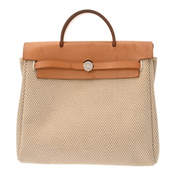 エルメス エールバッグ PM エクリュ/ナチュラル トワルアッシュ/レザー ユニセックス バッグ 【中古】【bag】