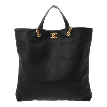 シャネル マトラッセ マキシ ショッピングバッグ ブラック AS3128 ソフトカーフスキン レディース バッグ 【中古】【bag】
