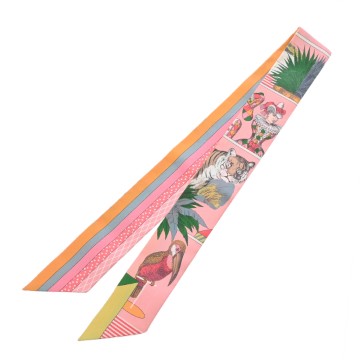 エルメス ツイリー GRAND THEATRE NOUVEAU ピンク/イエロー /マルチカラー 063761S シルク100％ レディース 【新品】【other】