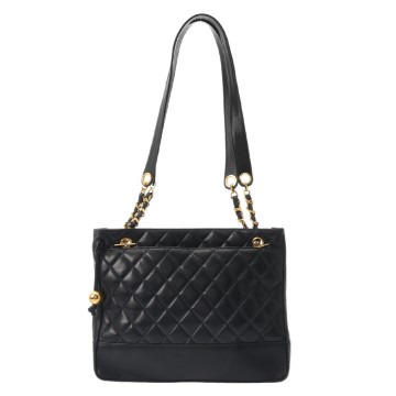シャネル マトラッセ マトラッセ ショルダー ネイビー ラムスキン レディース バッグ 【中古】【bag】