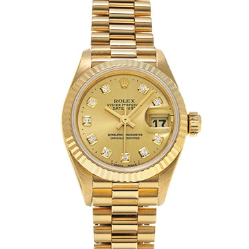 ロレックス デイトジャスト 69178G シャンパン/ダイヤモンド レディース 時計 【中古】【wristwatch】