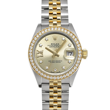 ロレックス レディ デイトジャスト 28 279383RBR シャンパン/ダイヤモンド レディース 時計 【中古】【wristwatch】