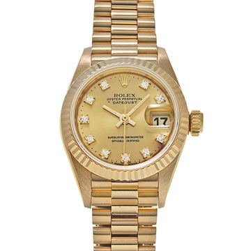 ロレックス デイトジャスト 69178G シャンパン/ダイヤモンド レディース 時計 【中古】【wristwatch】