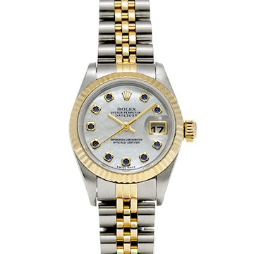 ロレックス デイトジャスト 79173NGS ホワイトシェル/サファイア レディース 時計 【中古】【wristwatch】