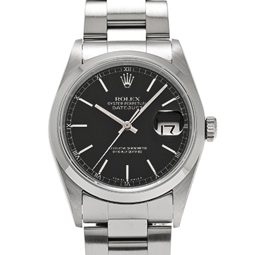 ロレックス デイトジャスト 16200 ブラック メンズ 時計 【中古】【wristwatch】
