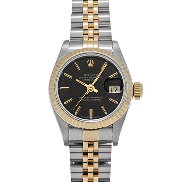 ロレックス デイトジャスト 69173 ブラック レディース 時計 【中古】【wristwatch】