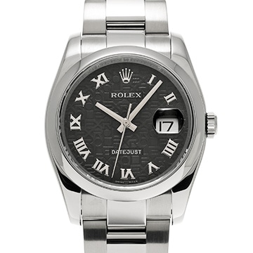 ロレックス デイトジャスト 116200 ブラックコンピュータ メンズ 時計 【中古】【wristwatch】