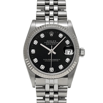 ロレックス デイトジャスト 68274G ブラック/ダイヤモンド ユニセックス 時計 【中古】【wristwatch】