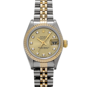 ロレックス デイトジャスト 26 69173G シャンパン/ダイヤモンド レディース 時計 【中古】【wristwatch】