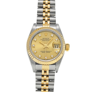 ロレックス デイトジャスト 69173G シャンパン/ダイヤモンド レディース 時計 【中古】【wristwatch】
