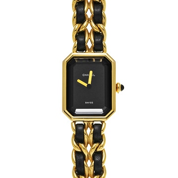 シャネル プルミエール M H0001 ブラック レディース 時計 【中古】【wristwatch】