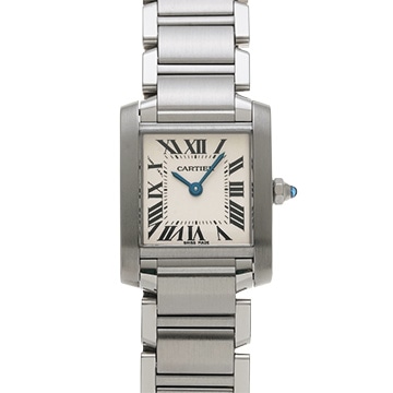 カルティエ タンクフランセーズ SM W51008Q3 シルバー レディース 時計 【中古】【wristwatch】