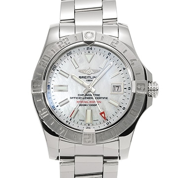 ブライトリング アベンジャー II GMT マザーオブパール A3239011/A809 ホワイトシェル メンズ 時計 【中古】【wristwatch】