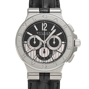 ブルガリ ディアゴノ カリブロ 303 DG42SCH ブラック/シルバー メンズ 時計 【中古】【wristwatch】