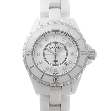 シャネル J12 33MM H1628 ホワイト/ダイヤモンド レディース 時計 【中古】【wristwatch】