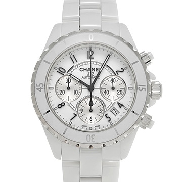 シャネル J12 クロノグラフ 41MM H1007 ホワイトラッカー/シルバー メンズ 時計 【中古】【wristwatch】