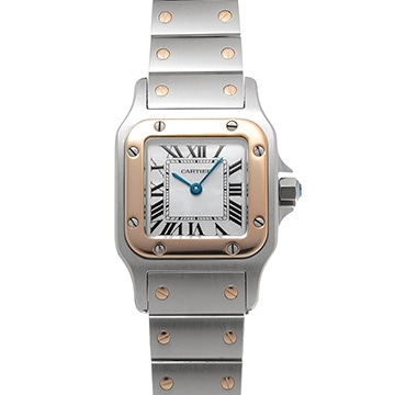 カルティエ サントス ガルベ SM W20103C4 ホワイトシェル レディース 時計 【中古】【wristwatch】