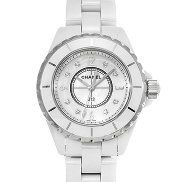シャネル J12 33MM H2422 ホワイトシェル/ダイヤモンド レディース 時計 【中古】【wristwatch】