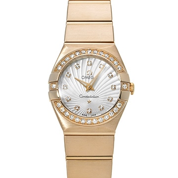 オメガ コンステレーション 24MM 123.55.24.60.55.001 ホワイトシェル/ダイヤモンド レディース 時計 【中古】【wristwatch】