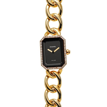 シャネル プルミエール L H0113 ブラック レディース 時計 【中古】【wristwatch】