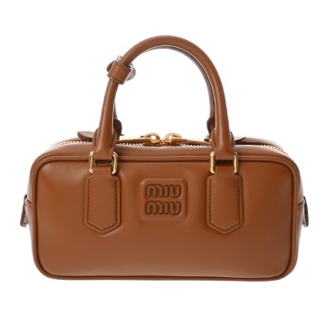ミュウミュウ アルカディ バッグ レギュラー コニャックブラウン 5BB142 レザー レディース バッグ 【中古】【bag】
