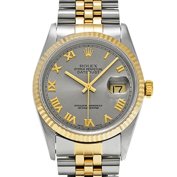 ロレックス デイトジャスト 16233 グレー メンズ 時計 【中古】【wristwatch】