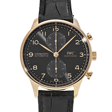 IWC ポルトギーゼ クロノグラフ IW371625 ブラック メンズ 時計 【中古】【wristwatch】