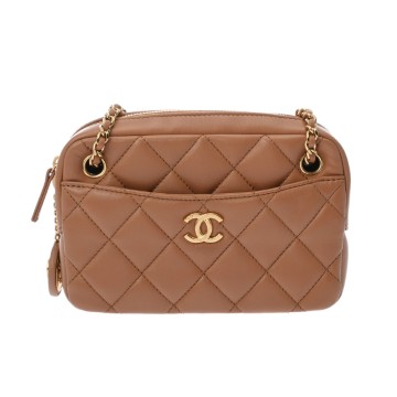 シャネル マトラッセ ミニ カメラバッグ ベージュ AS5190 ラムスキン レディース バッグ 【中古】【bag】