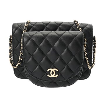 シャネル マトラッセ サイドパック チェーンショルダー ブラック AS0545 ラムスキン レディース バッグ 【中古】【bag】
