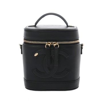 シャネル バニティ チェーンショルダー 2WAY  ブラック AS0323 カーフスキン レディース バッグ 【中古】【bag】