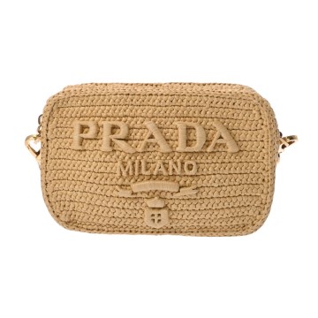 プラダ クロシェ ショルダーバッグ ベージュ 1BH196 ラフィア レディース バッグ 【中古】【bag】