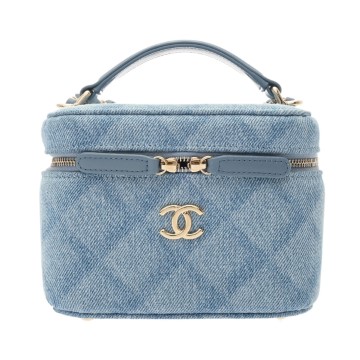 シャネル マトラッセ スモールヴァニティケース ライトブルー AS3171 デニム レディース バッグ 【中古】【bag】