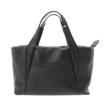 シャネル Vステッチ ココマーク ブラック カーフスキン レディース バッグ 【中古】【bag】