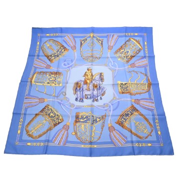 エルメス カレ90 LES MUSEROLLES マルチカラー シルク100％ レディース 【中古】【other】