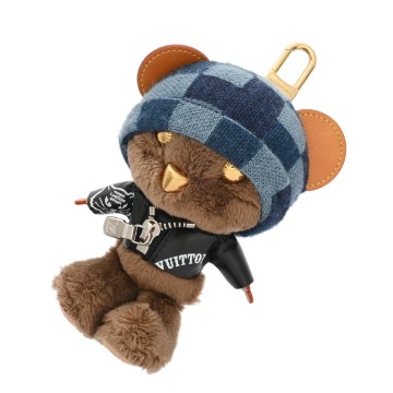 ルイ ヴィトン バッグチャーム LV ルイ ベア ブラウン/ブルー M03206 フェイクファー ユニセックス 【中古】【other】