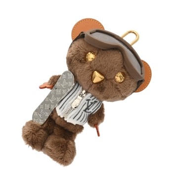 ルイ ヴィトン バッグチャーム LV ルイ スノー ブラウン/ホワイト M03441 フェイクファー ユニセックス 【中古】【other】