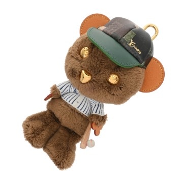 ルイ ヴィトン バッグチャーム LV ルイ スノー ブラウン M03177 フェイクファー ユニセックス 【中古】【other】