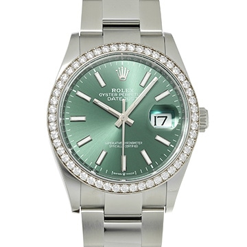 ロレックス デイトジャスト 36 126284RBR ミントグリーン メンズ 時計 【中古】【wristwatch】