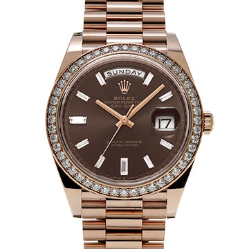 ロレックス デイデイト 40 228345RBR チョコレートブラウン/ダイヤモンド メンズ 時計 【中古】【wristwatch】