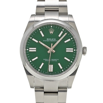 ロレックス オイスターパーペチュアル 41 124300 グリーン メンズ 時計 【中古】【wristwatch】