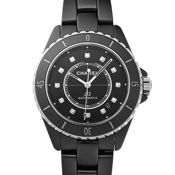 シャネル J12 キャリバー12.1 38MM H5702 ブラックラッカー/ダイヤモンド メンズ 時計 【中古】【wristwatch】