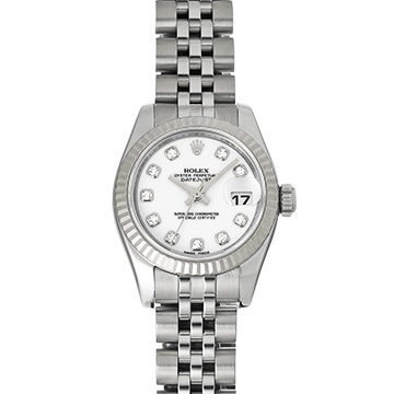 ロレックス デイトジャスト 179174G ホワイト/ダイヤモンド レディース 時計 【中古】【wristwatch】
