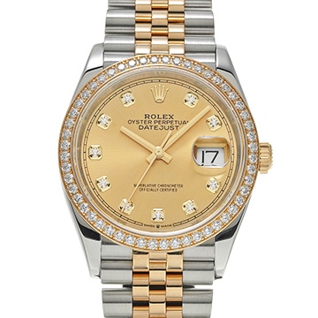 ロレックス デイトジャスト 36 126283RBR シャンパン/ダイヤモンド メンズ 時計 【中古】【wristwatch】